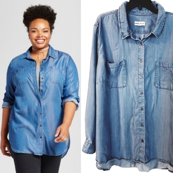 4x denim shirt